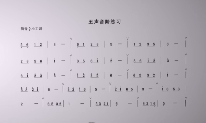 长音及五声音阶